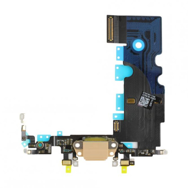 Dock-Connector-Lightning-Anschluß, Audio-Buchse, Mikrofon, Antenne, Flexkabel, für iPhone 8, gold