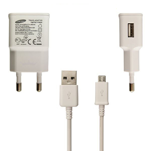 Netzlader original Samsung ETA-U90EWE mit USB-Kabel, weiß für Galaxy A3 A300, A310, A5 A500, A510
