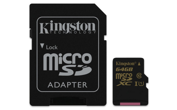 Speicherkarte micro-SDXC Card (Trans Flash), 64 GB, Class 10, inkl. Adapter auf SD-Card