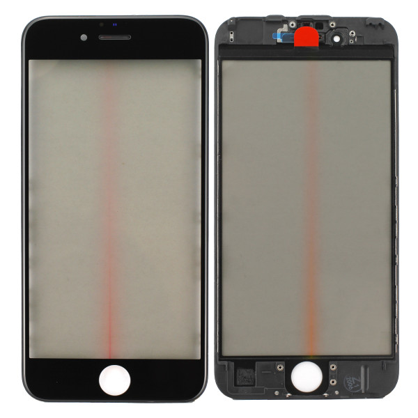 Display-Frontglas, kaltgepresst, mit Rahmen, OCA ohne Polarisator für iPhone 6S, schwarz