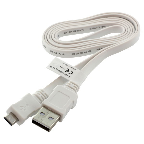Datenkabel USB- / Micro-USB-Anschluss mit Flachkabel, 0.95 m, für HTC, Huawei, LG, Nokia, Samsung