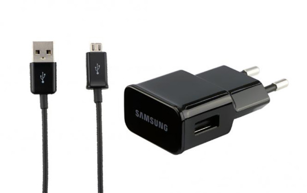 Netzlader original Samsung ETA-U90EBE mit USB-Kabel, schwarz für Galaxy J1 J100, J1 J120, J3 J300