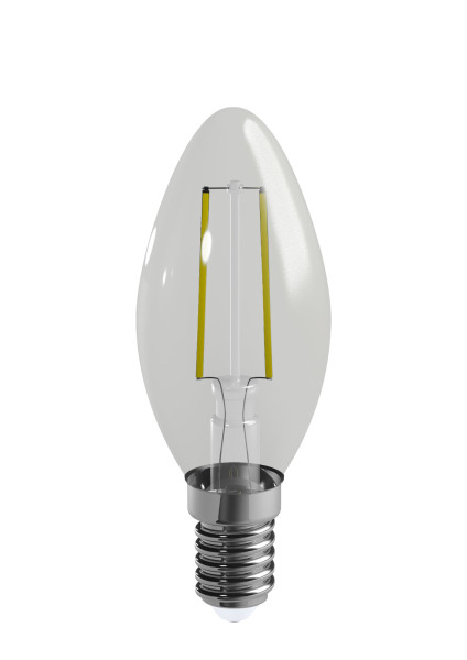 LED-Kerzenlampe (Faden) Duracell E14, 230V, 2.4W, A++, warmweiß 2700K. nicht dimmbar