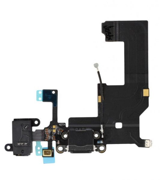 Dock-Connector Lade-Anschluß mit Flexkabel + Homebutton + Audio-Buchse für Apple iPhone 5, schwarz
