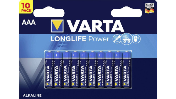 Batterie AAA Micro 4903 VARTA LONGLIFE Power, wie LR03, AAA, Micro, 1100mAh, 1.5V, AlMn, 10 Stück